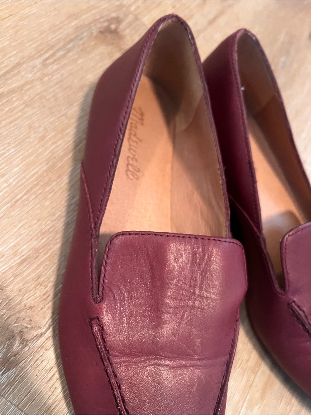 Madewell Pointed Loafers in Deep Wine - Picture 2 of 7